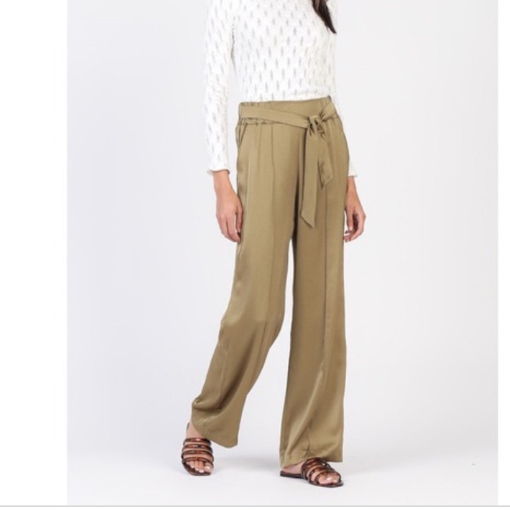 Black Current Air wide leg pants with tie